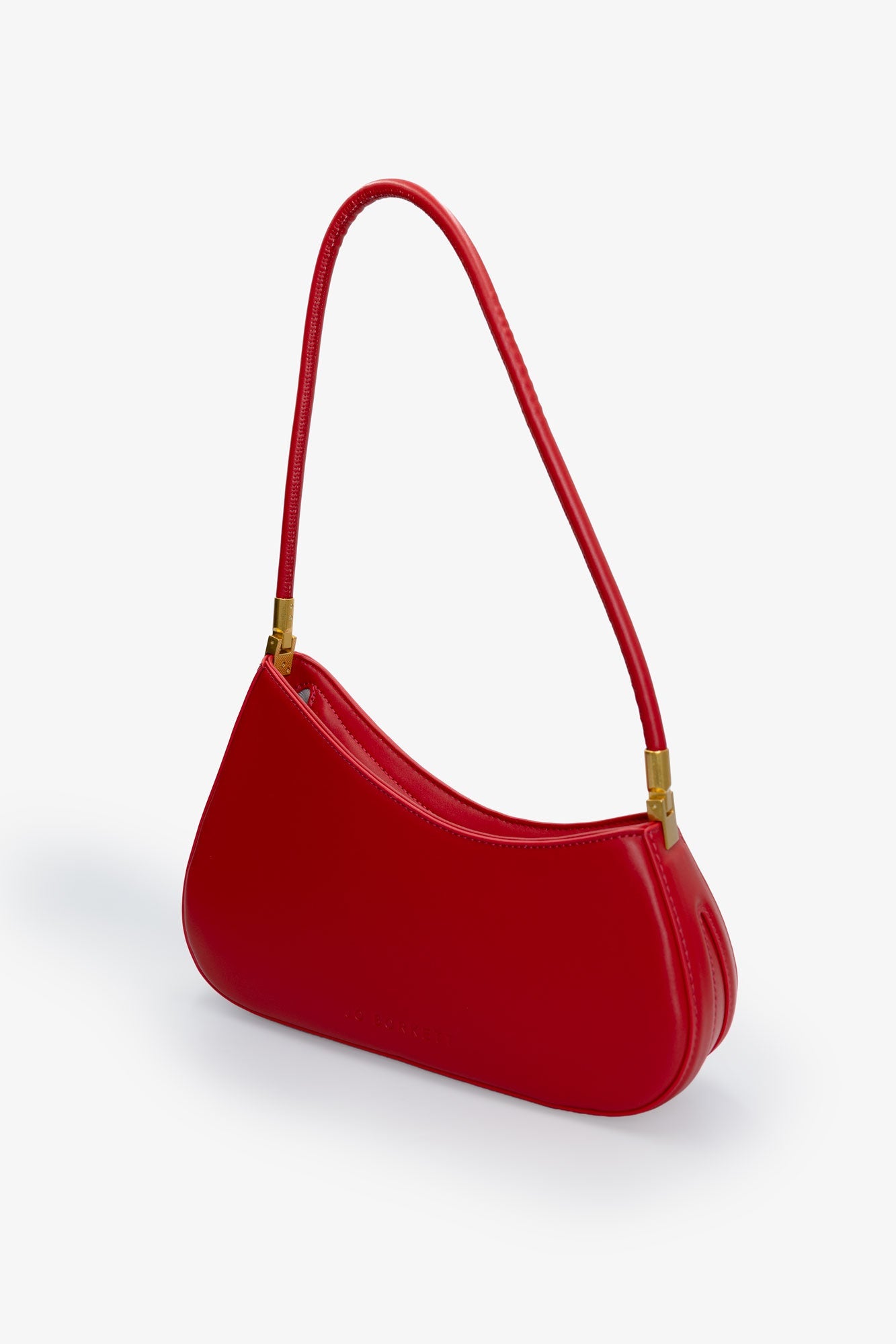 The Gia - Small Asymmetric Shoulder Bag - Tomato Red