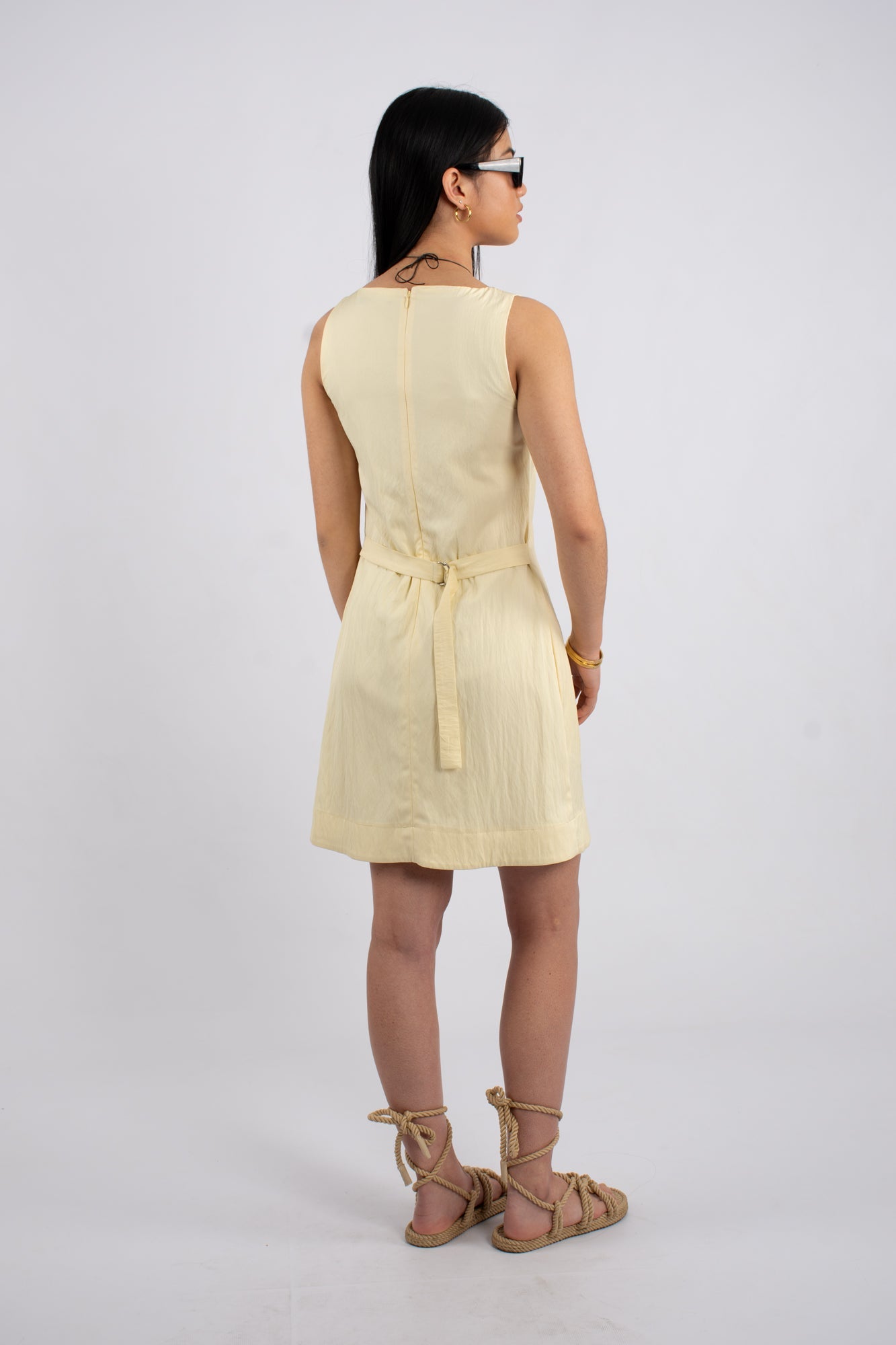 Sleeveless Belted Back Mini Dress