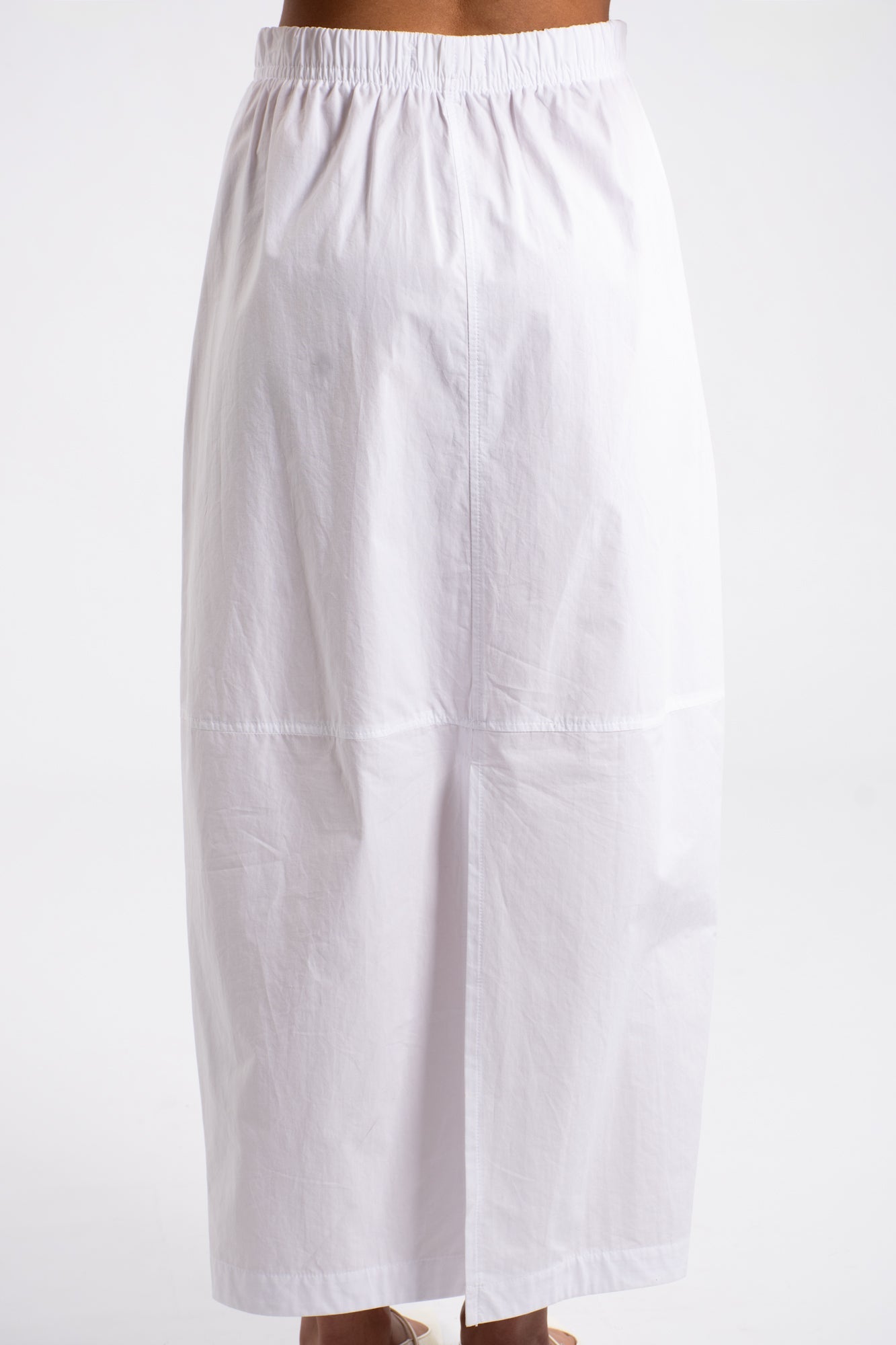 Cotton Midi Barrel Skirt