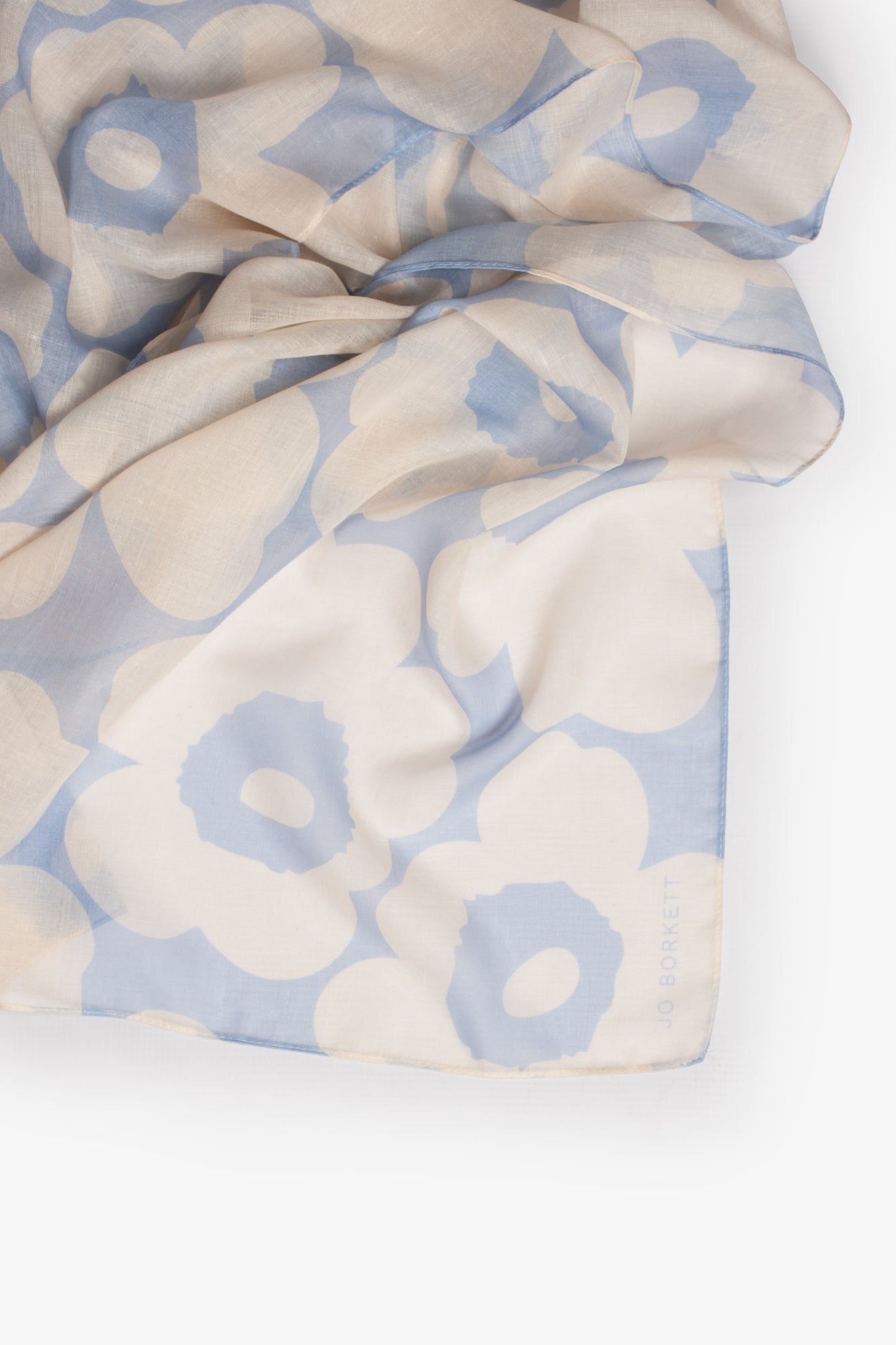 Voile Monotone Flowers - Cream