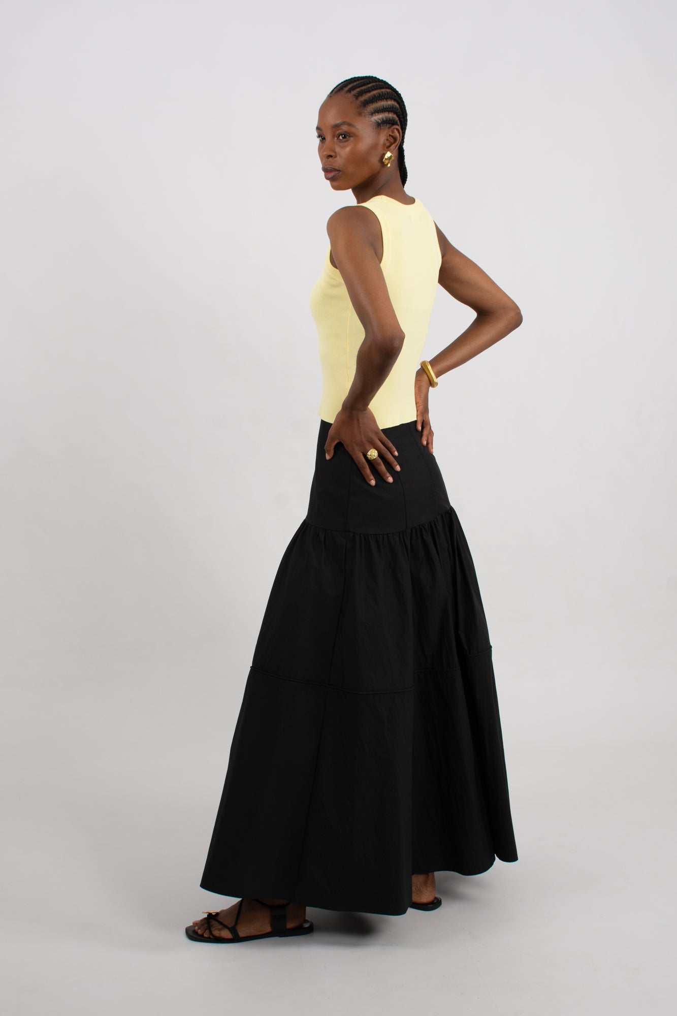 Piped Maxi Skirt