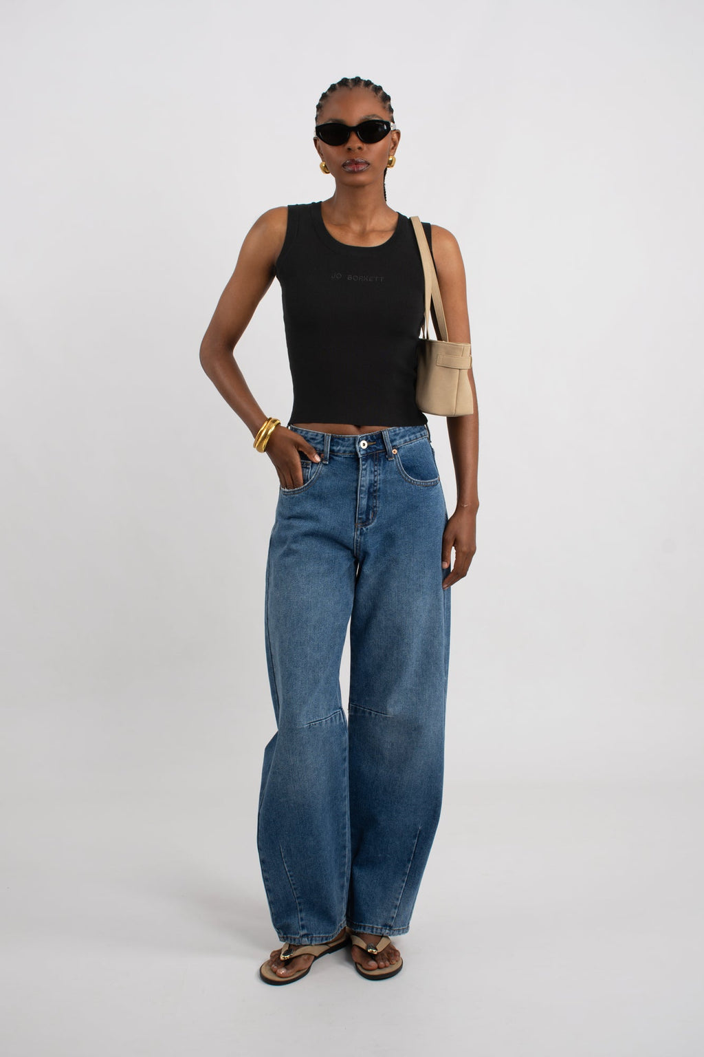 Mid Rise Baggy Balloon Jeans